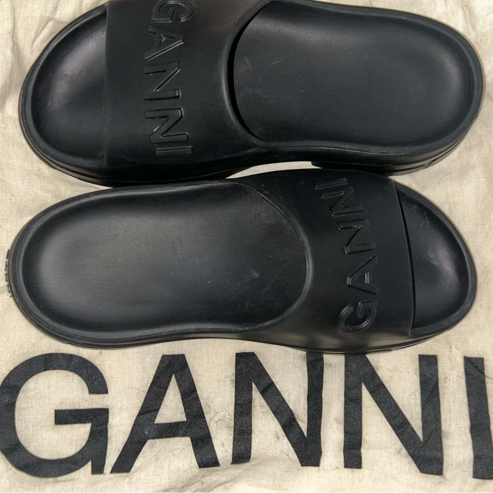 GANNI Black Slides sandals